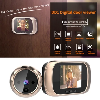 2,8 tommer LCD Digital Dørklokken 90 Graders Døren Øje Dørklokken Smart Elektronisk Kighul Døren Video Kamera Viewer Udendørs dørklokke