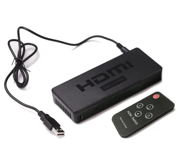 Mini HDMI Switch Video Converter 1080P HDMI Switcher 4x1 4 in / 1 out til PS3, PS4-TV-Boksen DVD-Computer PC til HDTV-Monitor, Projektor
