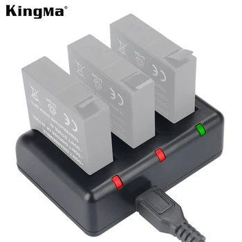 Nye KingMa AZ16-1 Batteri 3-Kanals USB-Oplader til Xiaomi YI AZ16-1 og for Xiaomi Yi 4K II Action Kamera Tilbehør