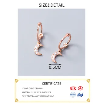 INZATT Ægte 925 Sterling Sølv Zircon Moon Øreringe Til Mode Kvinde Geometriske Øreringe 2019 Søde Fine Smykker Gave