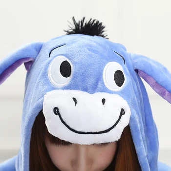 Voksen Animationsfilm Blue Donkey Kigurumi Onesies Søde Kostume Til Kvinder, Mænd Sjovt, Varmt, Blødt Dyr Onepieces Pyjamas Hjem Bære Pige