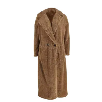 2020 Maxi Lang Vinter Frakke Kvinde Faux Fur Frakke Kvinder Varm Pels Teddy Jakke Kvindelige Plys Bamse Pels Plus Size Outwear