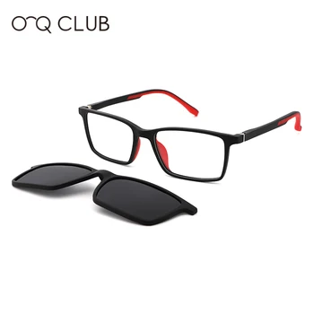 O-Q CLUB Kids Square Solbriller TR90 Nærsynethed Recept Briller Polariseret Magnetiske Klips-på Fleksibel Komfortable brillestel
