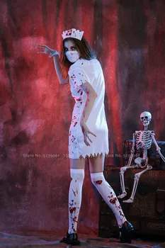 Mænd Kvinder Blodige Læger, Sygeplejerske Uniformer Halloween Vampire Zombie Djævelen Cosplay Kjole Frakker Rolle At Spille Horror Part Skræmmende Kostumer
