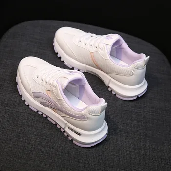 Kvinder Casual Sko Platform Lace-up hvid Unisex gummi sål Sneakers 2021 foråret, Non-slip Kvinders fodtøj løbesko