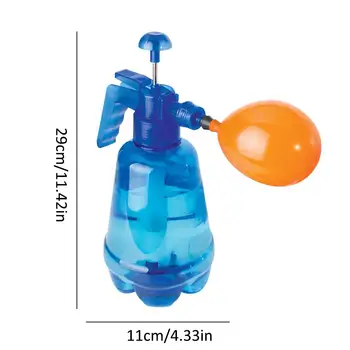 Oppustelige Bærbare Luft Vand Bombe Ballon Pumpe med 300 Stk Balloner for Børn Party Udendørs Bold Toy (Balloner Tilfældig Farve)