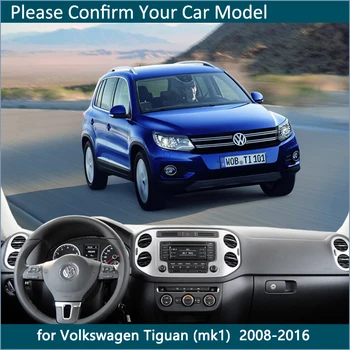 For Volkswagen VW Tiguan MK1 2008~2016 flannel Dashboard Måtte Dække Pad CoverDash mat Indre Sol Skygge Dash board Bil Tilbehør