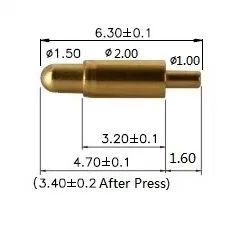 20pcs fjederbelastet Pogo-Pin Diameter 2,0 mm Gennem Huller PCB Højde 6,3 mm for Raspberry Pi Nul Solderless GPIO Pogo Pin-pHAT