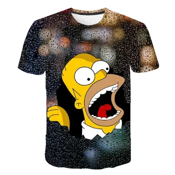 Drenge Pige T-Shirt Sjove Homer Simpson Og hans Søn 3D Printede Shorts Ærme T-shirt Mode Afslappet Toppe & t-Shirts Mærke Tøj 14T