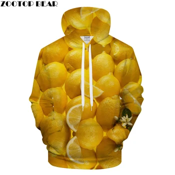 Citron Print Hættetrøjer 3D hoodie Mænd Hoody Streatwear Sweatshirt Harajuku Træningsdragt Pullover Pels Casual Unisex Dropship ZOOTOPBEAR