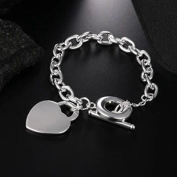DOTEFFIL 925 Sterling Sølv Kærlighed Hjertet til AT Spænde For Kvinder, Bryllup, Engagement Party Mode Smykker