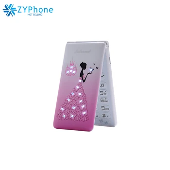Ny Ulåst Flip Phone KUH D11 Dual SIM-1800mAh-Kort, Kvinder, Piger, Dame Blomst Søde LED Lommelygte Celle klap Mobiltelefon