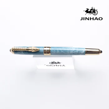 Høj kvalitet Iraurita Fountain Pen Full Metal Gyldne Klip Jinhao Dragon Luxury Kuglepenne Gave mark can Stationery Office Skole Supplie