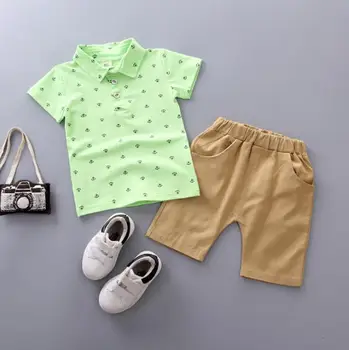 Toddler Dreng Sommer Skjorte Tøj, der Passer Mode-Blad Print Sæt Børn nyfødte Drenge Piger Passer Tøj Sæt 1 2 3 4 5 ÅR