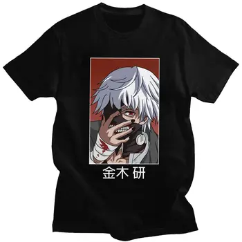 Tokyo Ghoul Ken Kaneki T-Shirt til Mænd Forud-krympet Bomuld Grafisk T-shirt med O-hals, Korte Ærmer Japansk Anime, Manga Tee Tøj