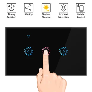 Led Lysdæmper 220v Smart Wifi Skifte Touch Styring Trinløs Lysdæmper med Pære Kompatibel med Alexa, Google Assistent