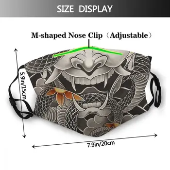 Tatoveringer Ansigt Fashion Mascarilla Samurai Genanvendelige Munden Maske Med Filtre