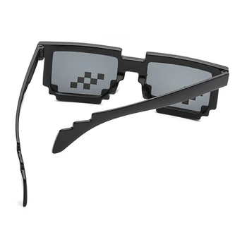 VIVIBEE Sjove Black 8 Bits Mosaik Solbriller Oculos Beskæftige sig Med Det Kølige Thug Life Pixels Tegnefilm Briller Fancy Fest, Skygge