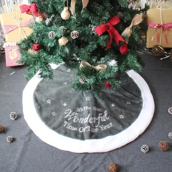 Juledekoration til Hjemmet 70-120cm Sølv Fleece juletræ Nederdel Pels Tæppe Xmas Party Ornamenter Luksus Xmas Trees