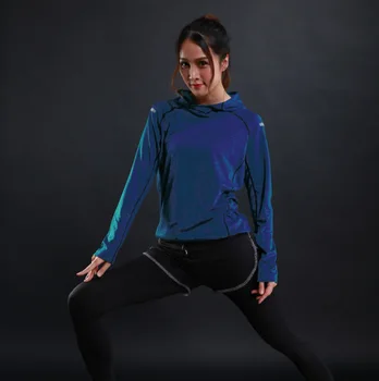 Kvinder, der Kører T-Shirts Fitness trænings-og Lange Ærmer sweatshirts Hurtig Tør Uddannelse Åndbar Hood Sports Yoga Tøj