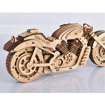 187Pcs/set DIY-Hand-made Motorcykel 3D Træ-Puslespil Toy håndlavede Puslespil Bedste Gave Til 14+