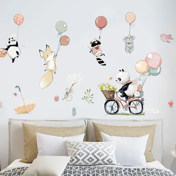 Tegnefilm Ballon Dyr Wall Stickers til Børn Børn værelser Wall Decor Flytbare Vinyl Decals Børnehaven Hjem, Indretning, Kunst på Væggene