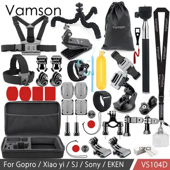 Vamson for Xiaomi yi 4k Tilbehør Kit Monopod Til Gopro Hero 6 5 4 3 EKEN for SOOCOO for SJCAM VS104D