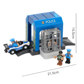 Simulering Plastic Toy Sæt Politi Station Car Wash Værelse Urban Scene Sikker Børns Legetøj, der er Kompatibelt Med Træ-Spor