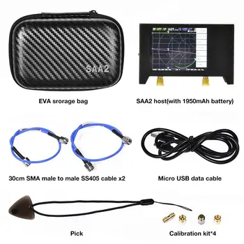 50KHz~3GHz VNA 2,8 tommer LCDHF VHF-UHF UV-Vector Network Analyzer Antenne Analyzer 50MAh Batteriet Antenne Analyzer Med EVA Taske