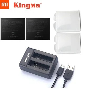 Original Mijia Batteri KingMa Originale Dual Batterier Oplader / Oplader Tilfældet For Xiaomi Mijia 4K Mini Action Kamera Tilbehør