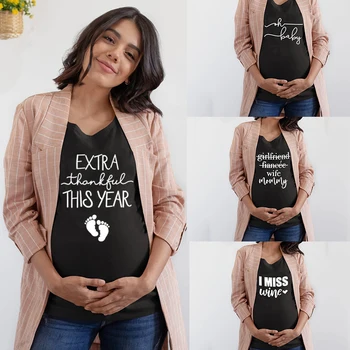 Ekstra Taknemmelig for Dette Års Barsel-Shirts til Kvinder Graviditet Shirts Annoncere Graviditet Im Gravid T Shirt Tøj