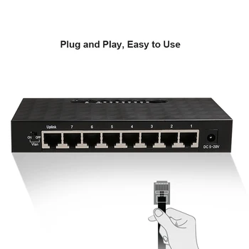 Gigabit Nerwork 8 Port Switch 10/100/1000 mbps Gigabit Ethernet-Netværk Switch Lan Hub højtydende Ethernet-Smart Switcher