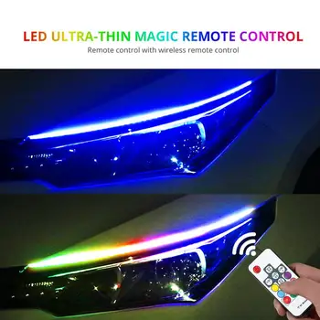 Ultra-tynd Fleksibel RGB LED Strip bilforlygte Farverige Dekorative Lampe Strip App Control Vandtæt Kørelys