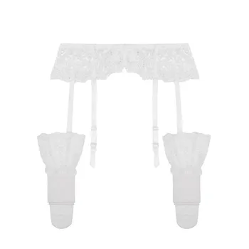 Varsbaby sexet høj elasticitet undertøj strømpebånd+ strømper 2 stk sort/vin rød/hvid S-XL til damer