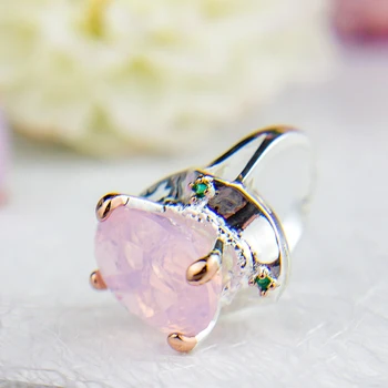 Charme Ovale Pink Zirconia Ring i Sølv farve Smykker Smukke Fingerringe for Kvinder Nyeste Smykker