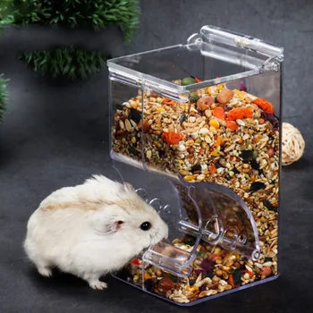 Hamster Pet Supplies Gennemsigtig Automatiske foder Dispenser-Arkføderen Hamster Mad Skål Sikker Smagløst Akryl 66CY