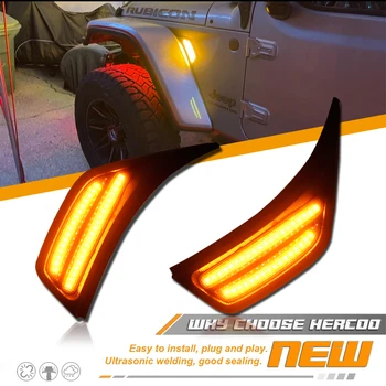 IJDM LED forskærm Side Markør Lys blinklys Lampe til Jeep 2018-2021 Wrangler JL JLU og for 2020-2021 Gladiator JT Lastbil
