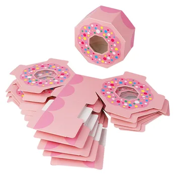OurWarm 20/50stk Pink Donut Candy Box Donut Part, Kids Fødselsdag Slik Kasser Baby Shower, Bryllup kraft Gave Bokse med Vindue
