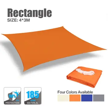 Vandtæt Oxford Orange Rektangel Skygge Sejle 4x3/3x2M Terrasse i Haven Baldakin Svømning solsejl Udendørs Camping Sejl, Markiser