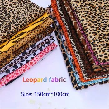 Fine Mode Leopard Stof 150cm*100cm Mælk Silke Bomuld/Spandex Strikket Stof DIY Sy Tøj, Tilbehør Leopard Stof