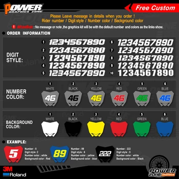 PowerZone Custom Team Grafik Baggrunde Decals 3M Klistermærker Kit Til KTM SX SXF MX 16-18 EXC XCW Enduro 17-19 125 til 500cc 09