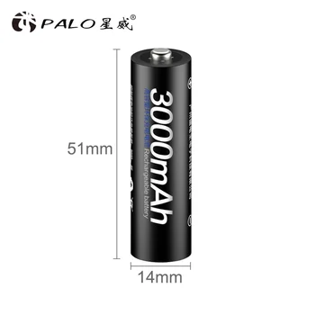 PALO Oprindelige 10stk høj kvalitet Ni-MH 3000mAh AA Genopladelige Batterier 1,2 V 2A AA Genopladeligt batteri til kamera toy