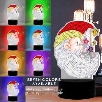 Nye 5D DIY Specielt formet Diamant Maleri 7 Farver af Led-Lys Pad Diamant Broderi Jul Lampe Nat Lampe, Home Decor