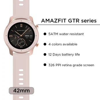 【Hurtig Forsendelse】Globale Version Amazfit GTR 42mm Smart Ur 5ATM GPS Ur 12Days Batteriets Levetid Music Control for Android, IOS