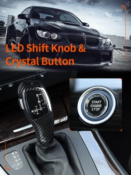 VENSTRESTYREDE LED-Gear Shift Gear Knop Automatisk Løftestang For BMW 1 3 5-serie E81 E87 E82 E88 E90 E91 E92 E93 Z4 E89 E46 2D 4D 5D E60 E61