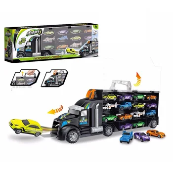 FBIL-13Pcs/Sæt Transport Bil Carrier Truck Drenge Toy (Inkluderer Legering 10 Biler, og 2 Helikoptere)For Børne Børn