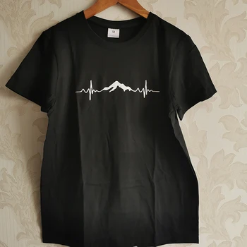 Bjerge, Vandring Hjerteslag Print Kvinder Tshirt Bomuld Casual Sjove T-Shirt Dame-Yong Pige Top Hipster Tee Bomuld Grafiske Tees