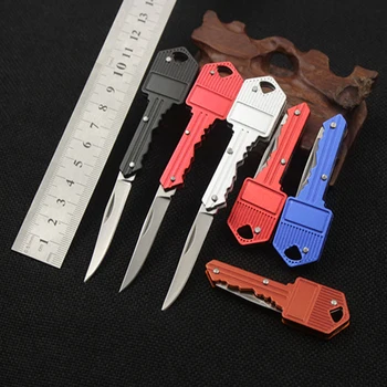 Mini Skrællekniv Bærbare Folde Kniv Camping Værktøj, Nøglering Kniv Key String Kniv