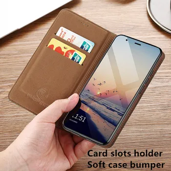 Struds ægte læder telefonen tilfælde støtteben hylstre til Samsung Galaxy A71 4G 5G /Samsung Galaxy A51 4G 5G telefon taske kort