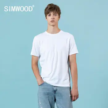SIMWOOD 2020 sommeren nye t-shirt mænd bløde bomulds-toppe skinfriendly bomuld plus size mærke tøj SJ130341